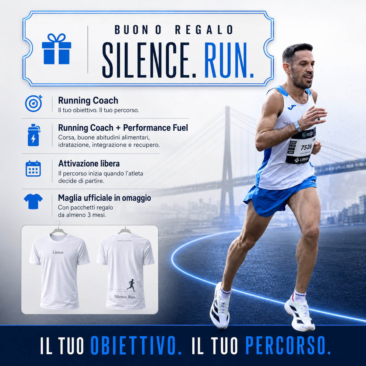 Buono regalo e maglia ufficiale Silence. Run.